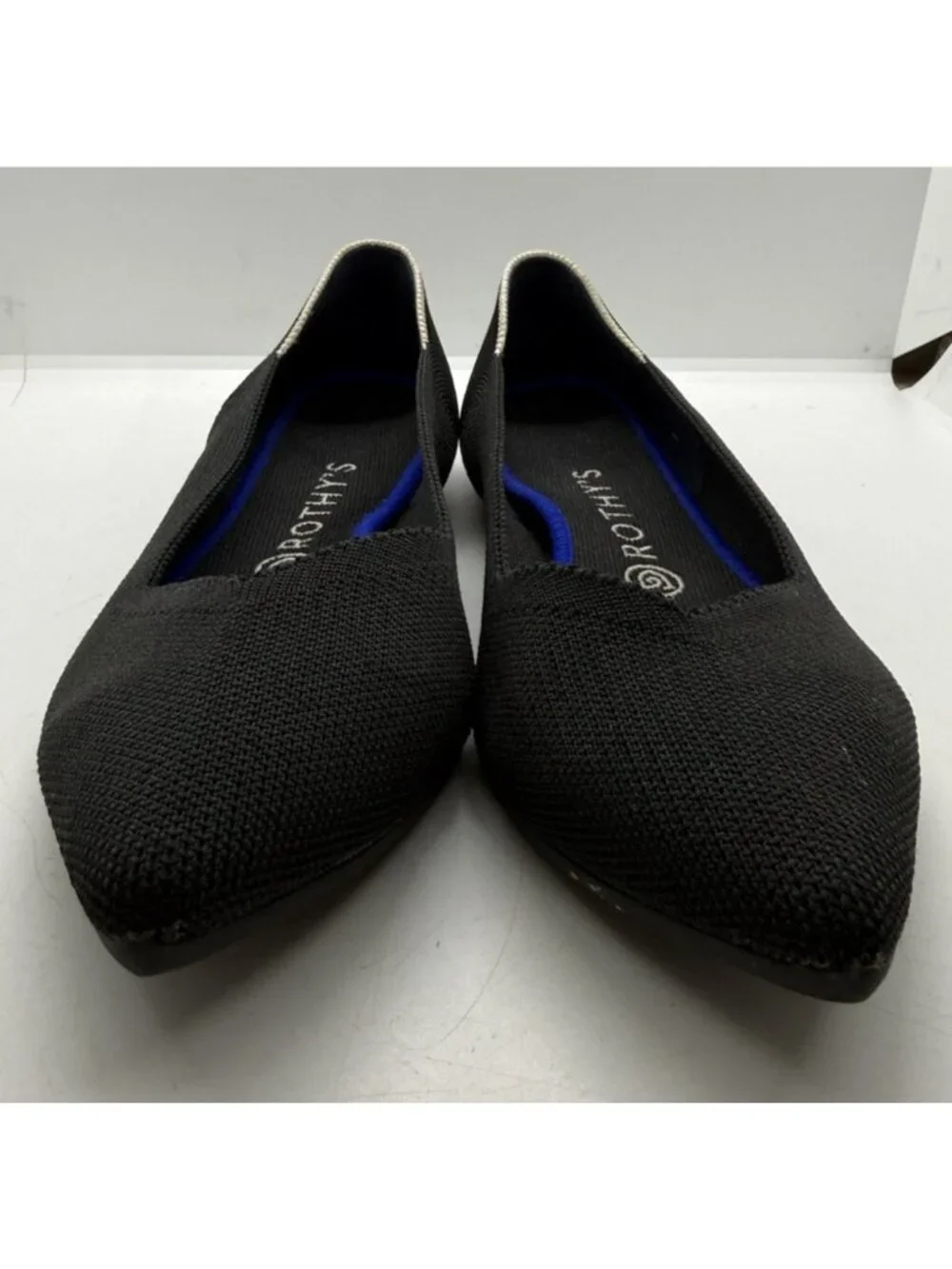 Rothy's The Point Black Knit Ballet Flats Shoes Women's 10.5 Preppy Minimalist